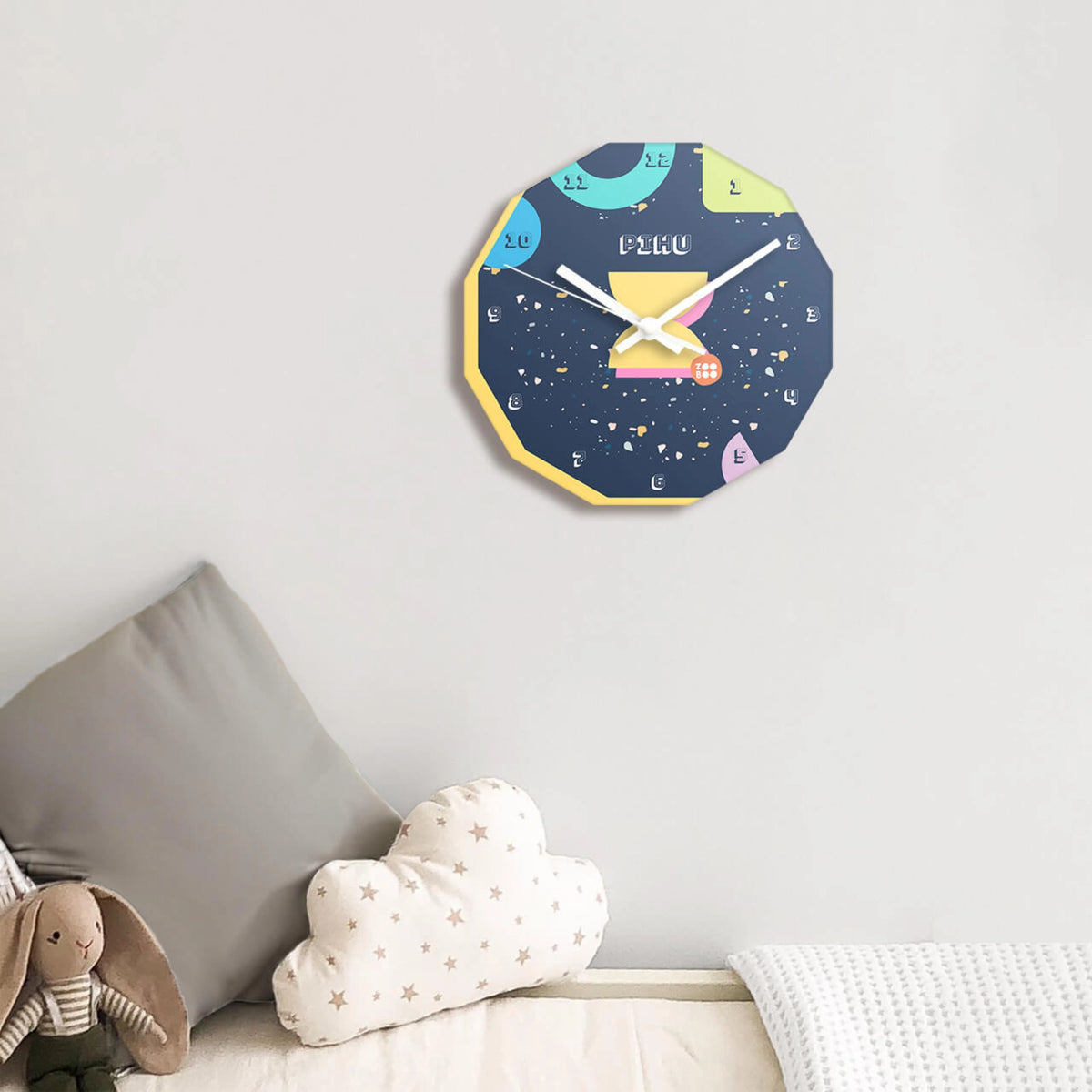 Personalised Terrazzo Pop Wall Clock for Kids Room - image 3