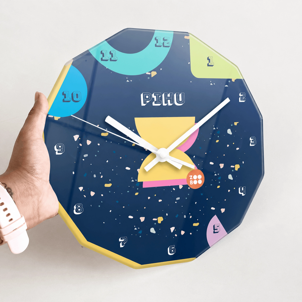 Personalised Terrazzo Pop Wall Clock for Kids Room - image 4