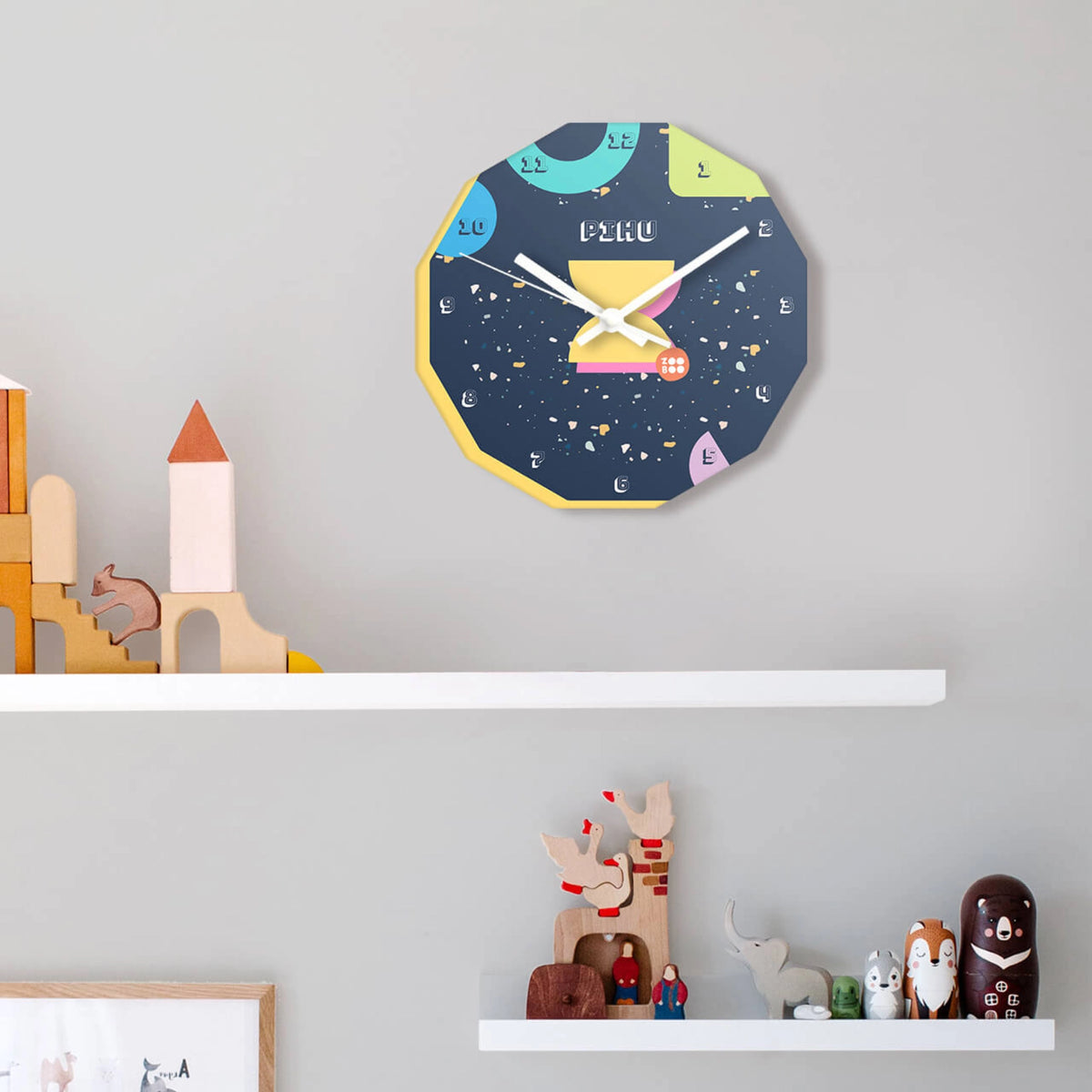 Personalised Terrazzo Pop Wall Clock for Kids Room - image 6