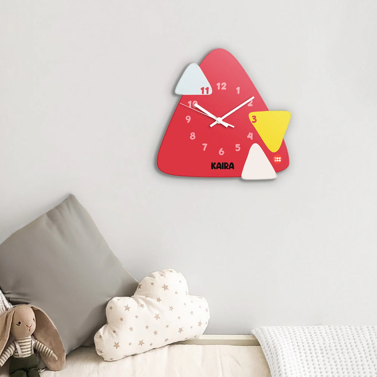 Personalised Triangle Tango Wall Clock for Kids Room - image 3