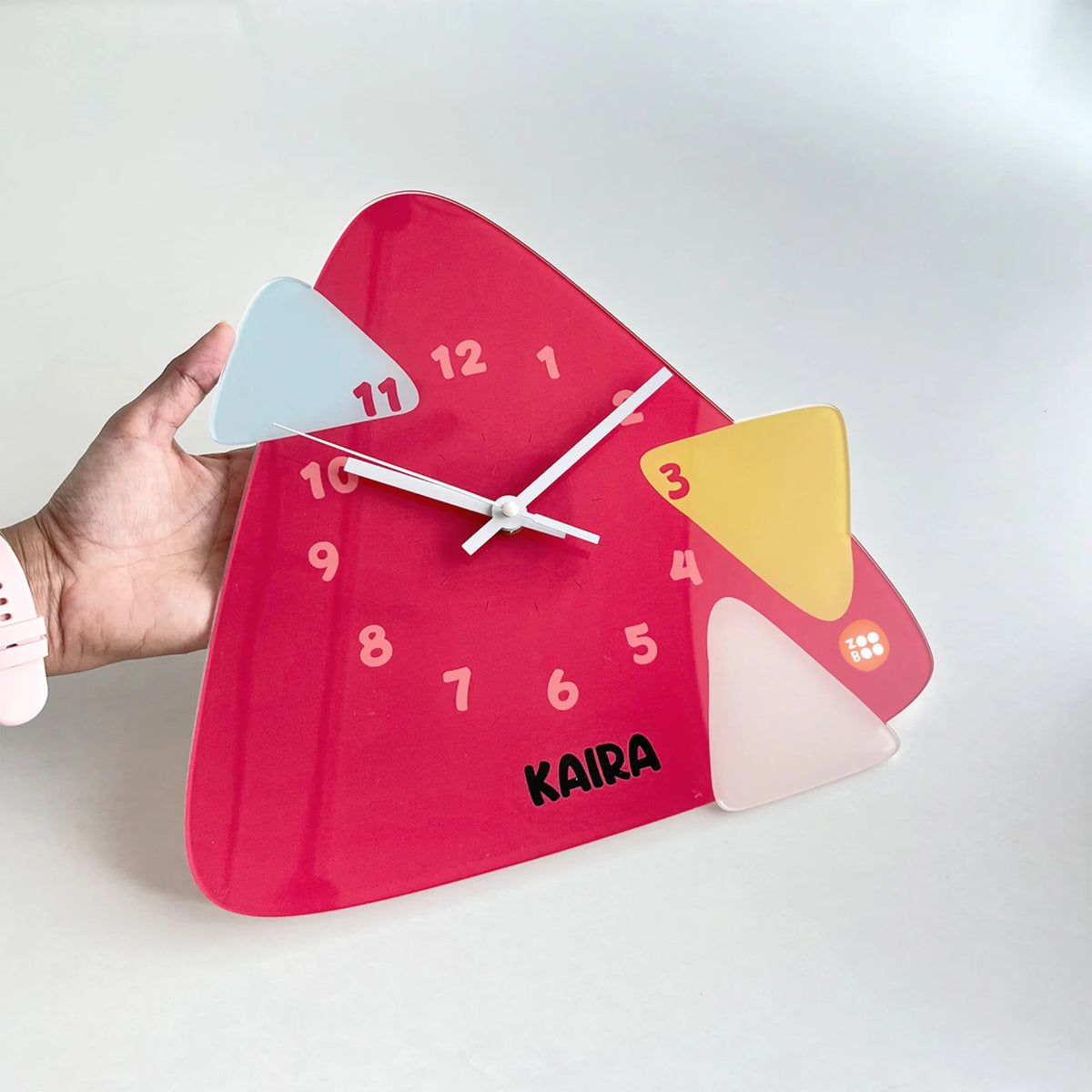 Personalised Triangle Tango Wall Clock for Kids Room - image 4