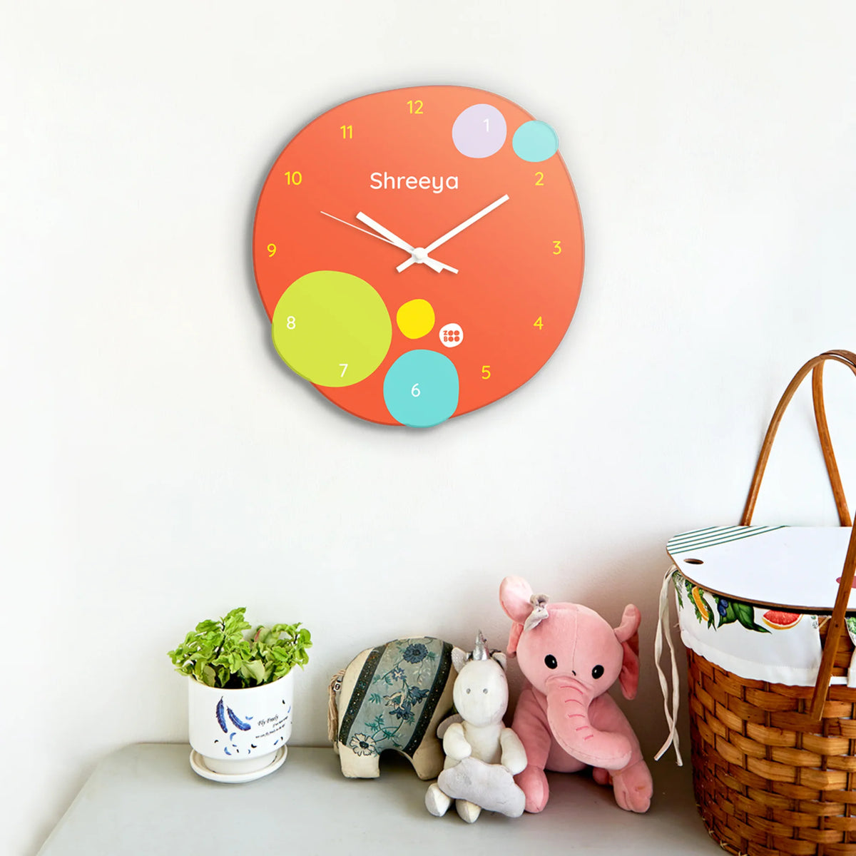 Personalised Zooboo Kids Wall Clock for Kids Room - image 2