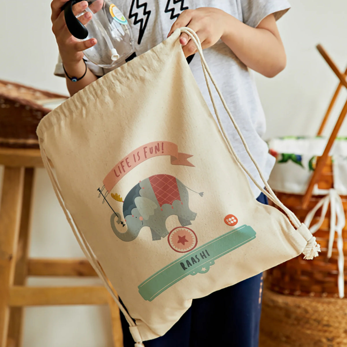 Drawstring Bag Animal Circus