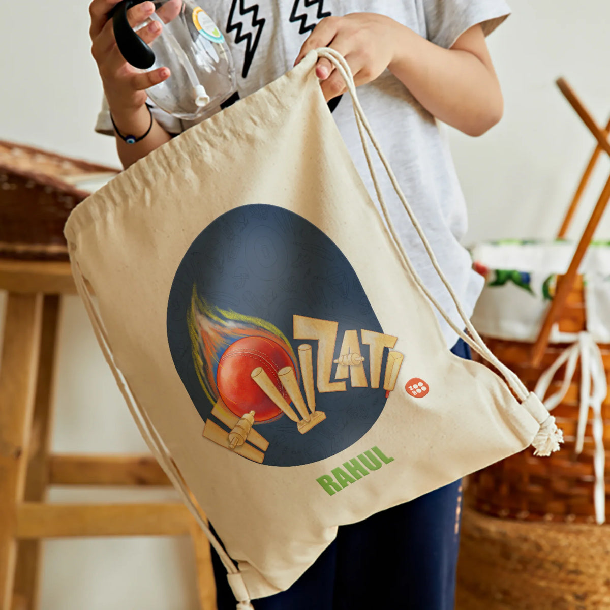 Personalised Cricket Buzz Drawstring Bag for Kids – image 2