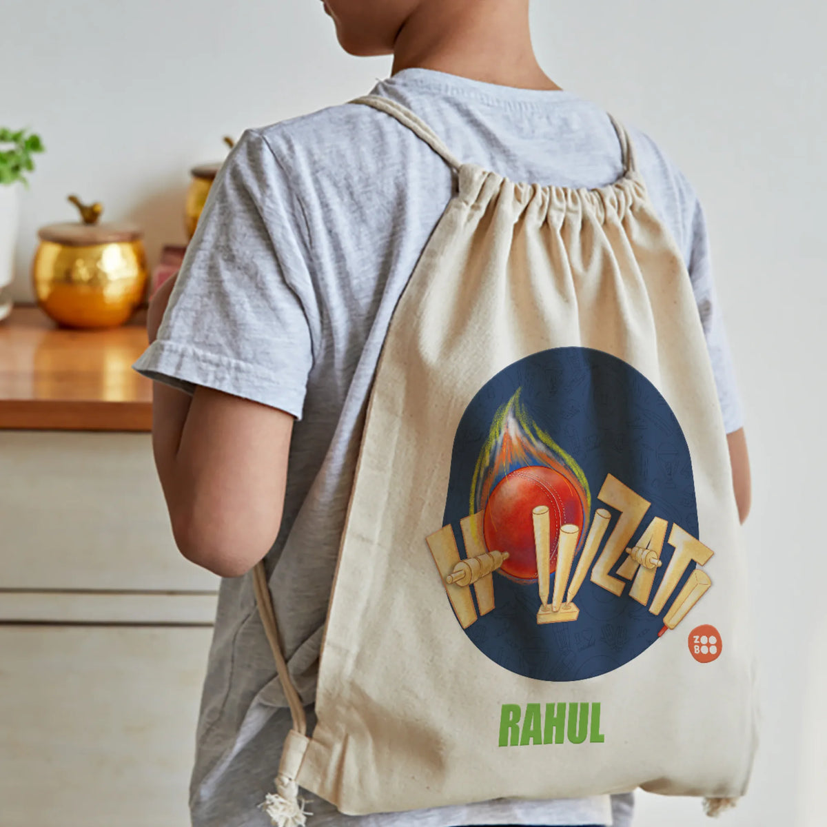 Personalised Cricket Buzz Drawstring Bag for Kids – image 3