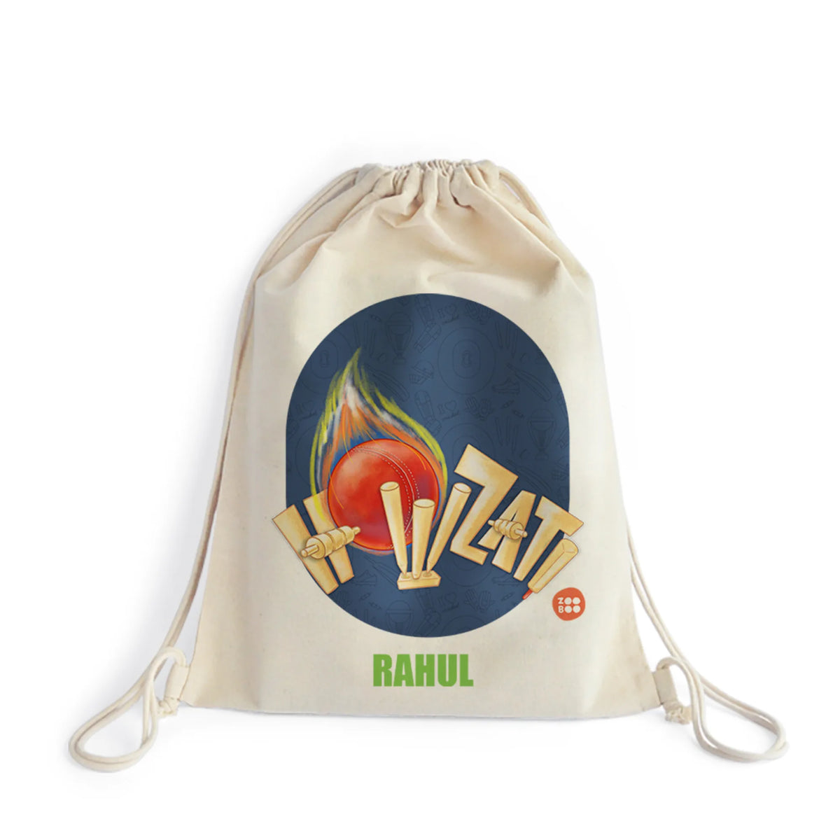 Personalised Cricket Buzz Drawstring Bag for Kids