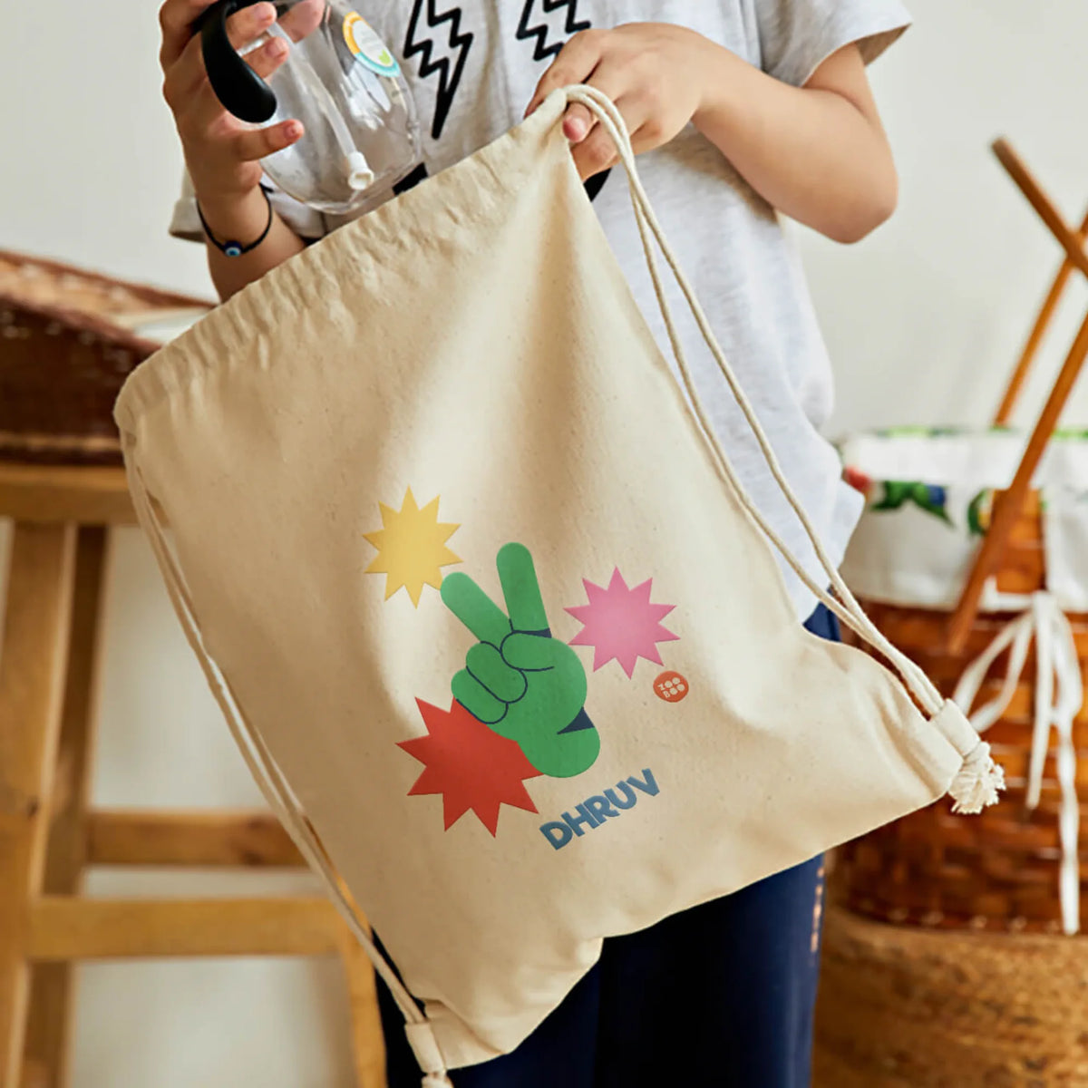 Personalised Emoji Moves Drawstring Bag for Kids – image 2