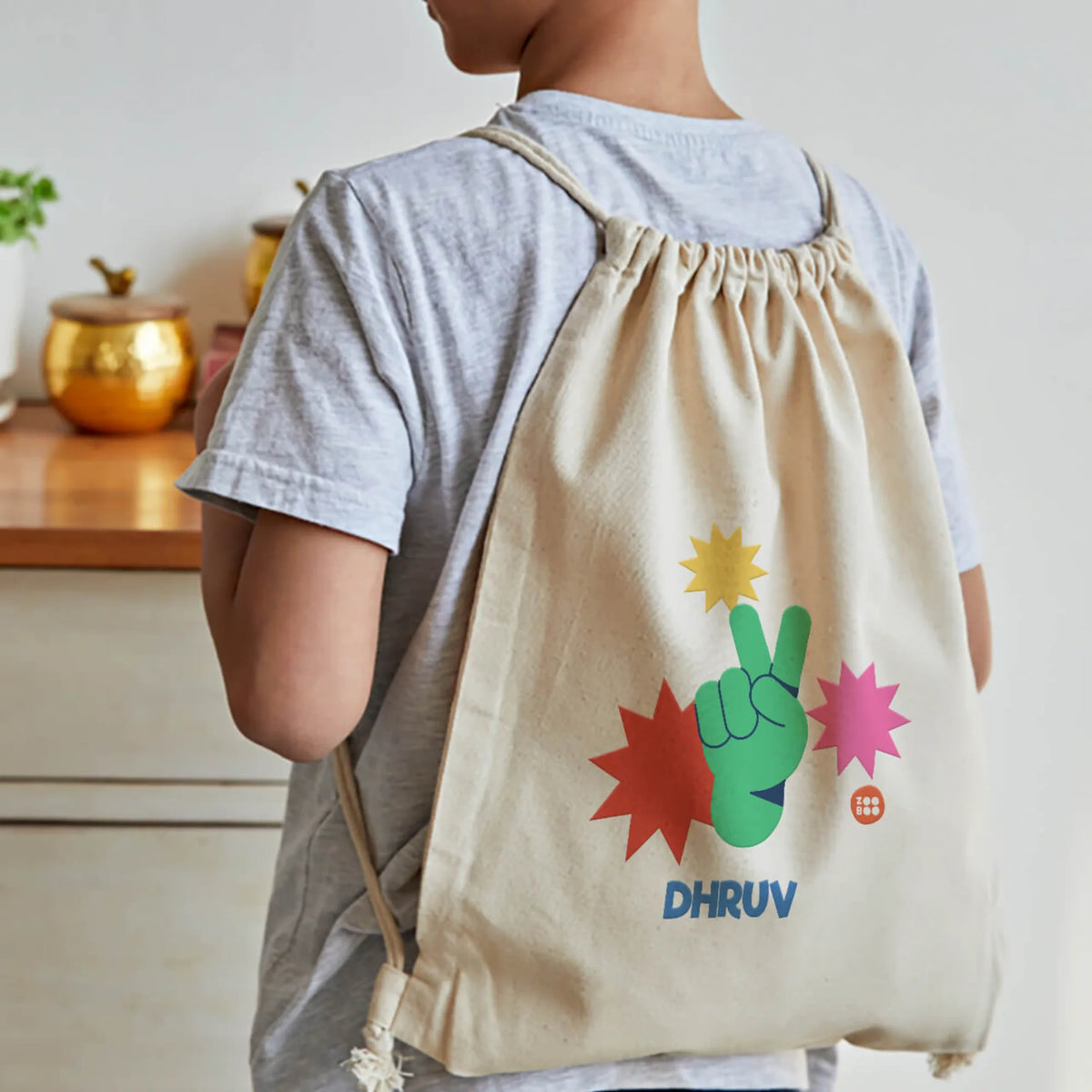 Personalised Emoji Moves Drawstring Bag for Kids – image 3