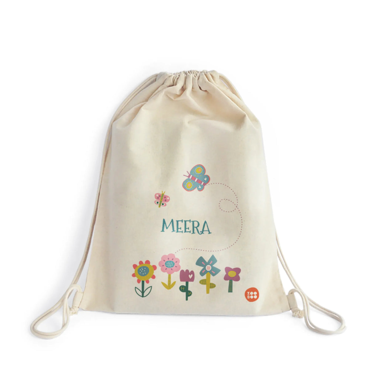 Personalised Flower Power Drawstring Bag for Kids