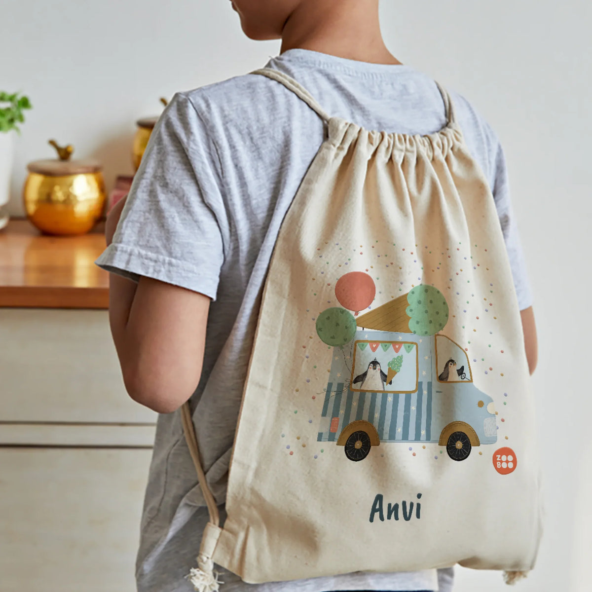 Personalised Ice Cream Fun Drawstring Bag for Kids – image 3