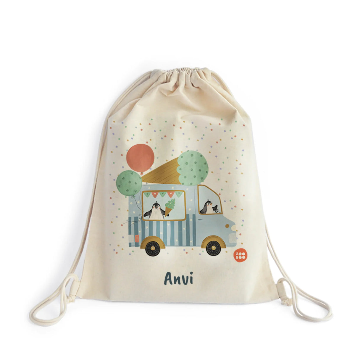 Personalised Ice Cream Fun Drawstring Bag for Kids