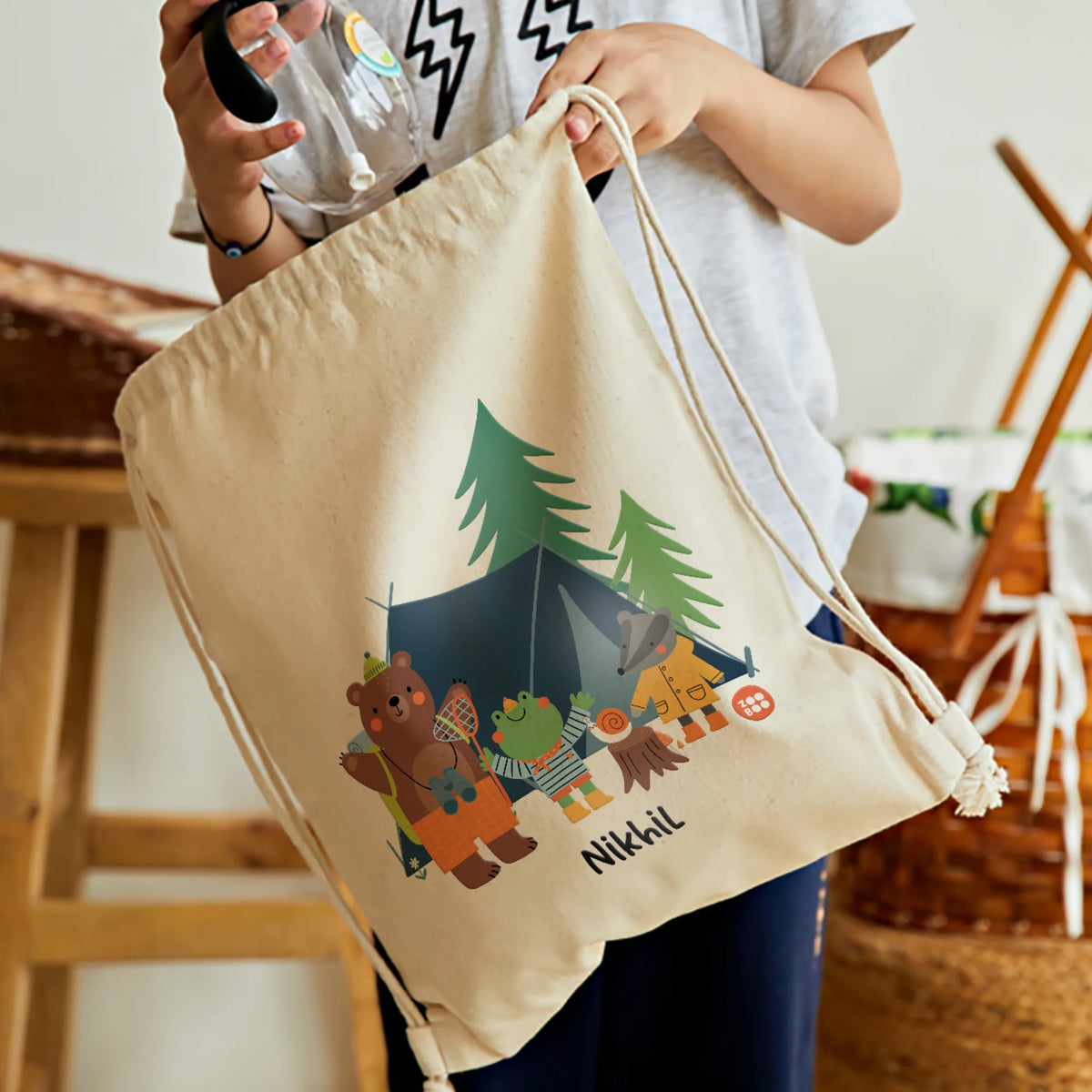 Personalised Into The Wild Drawstring Bag for Kids – image 2