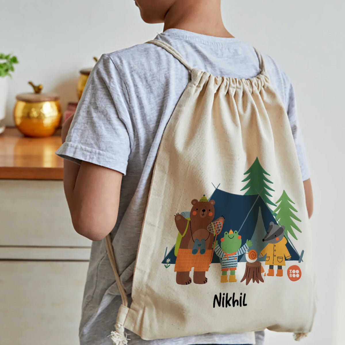 Personalised Into The Wild Drawstring Bag for Kids – image 3