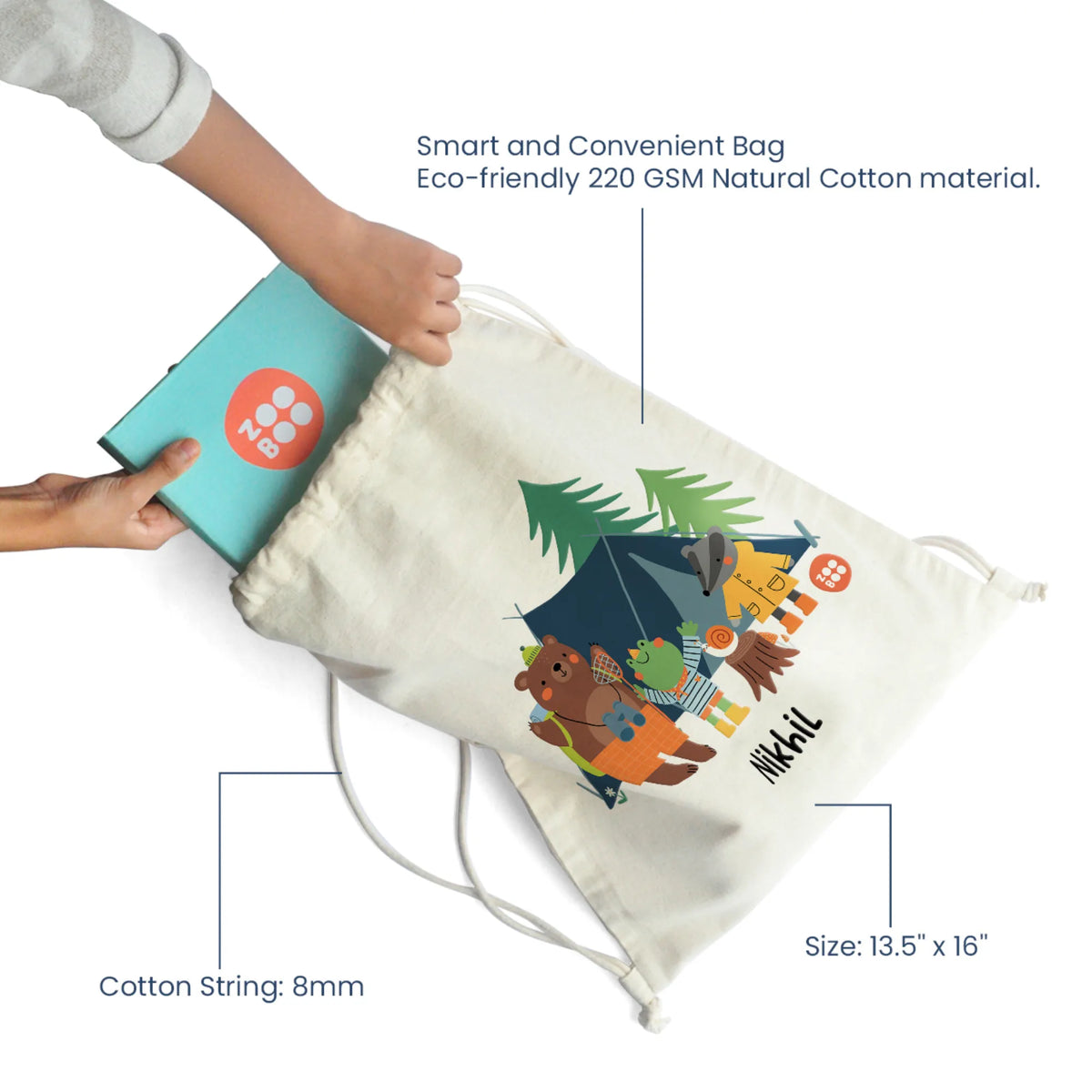 Personalised Into The Wild Drawstring Bag for Kids – image 4