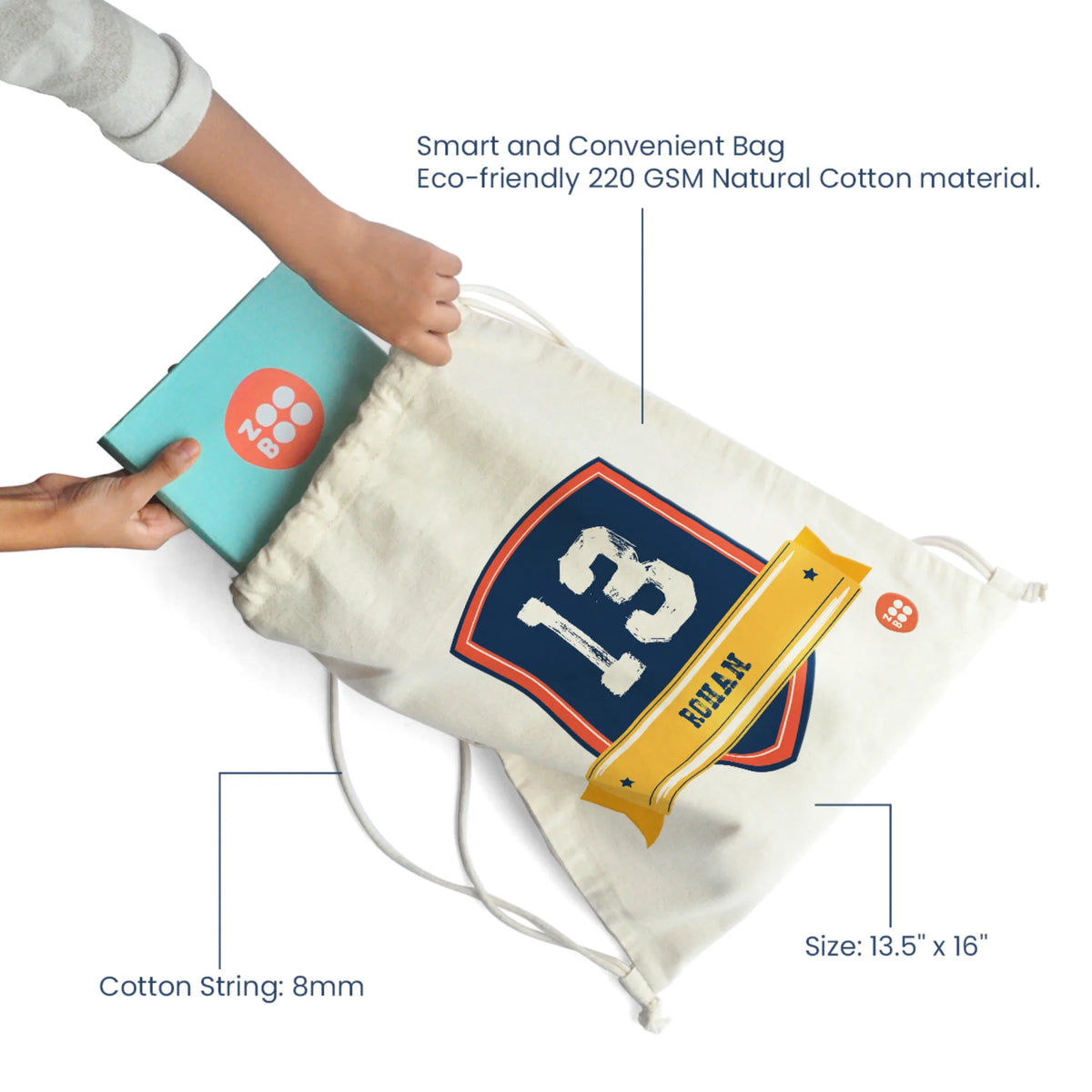 Personalised Jersey Number Drawstring Bag for Kids – image 4
