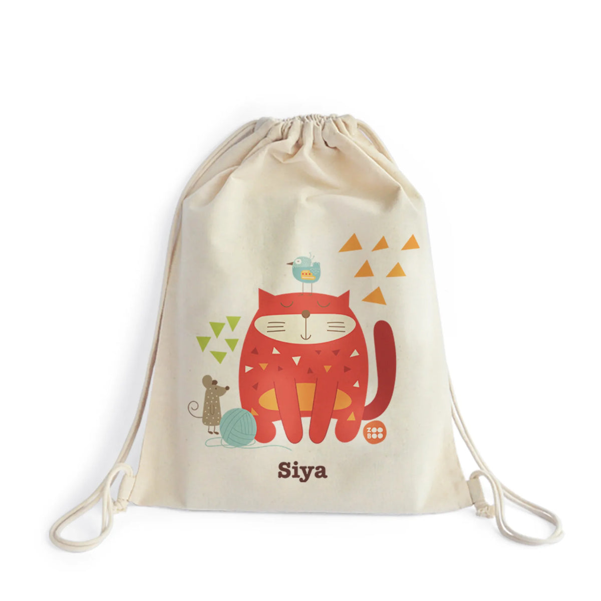 Personalised Kitty Cat Drawstring Bag for Kids