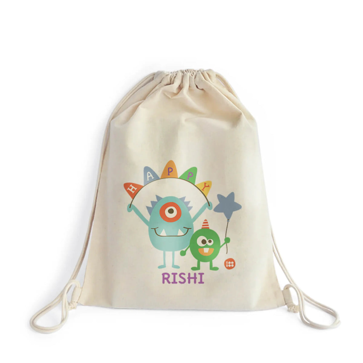 Personalised Monster Party Drawstring Bag for Kids