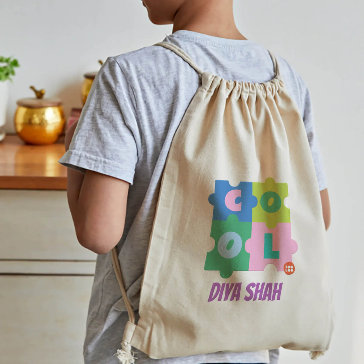 Personalised Puzzle Pop Drawstring Bag for Kids – image 3