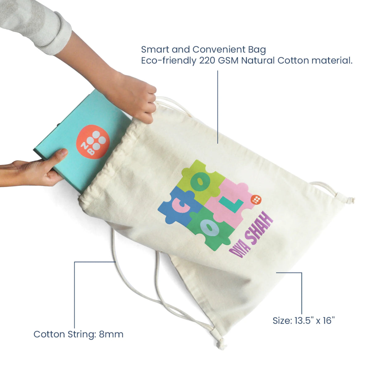 Personalised Puzzle Pop Drawstring Bag for Kids – image 4