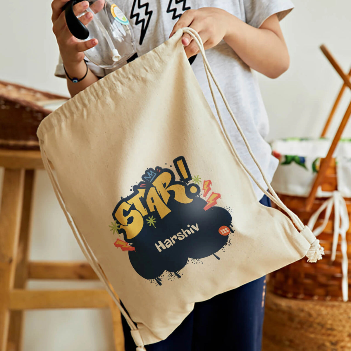 Personalised Rising Stars Drawstring Bag for Kids - image 2