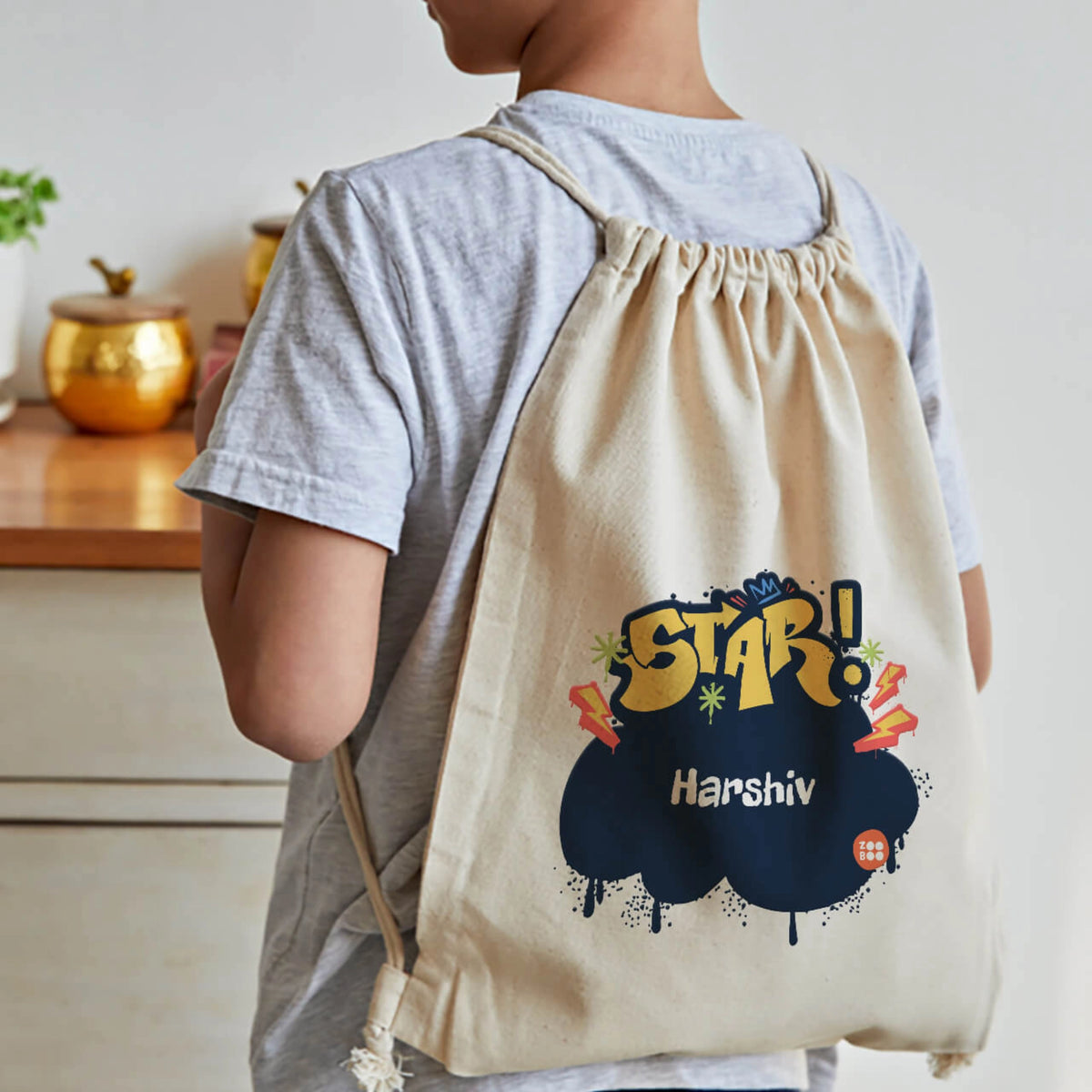 Personalised Rising Stars Drawstring Bag for Kids - image 3