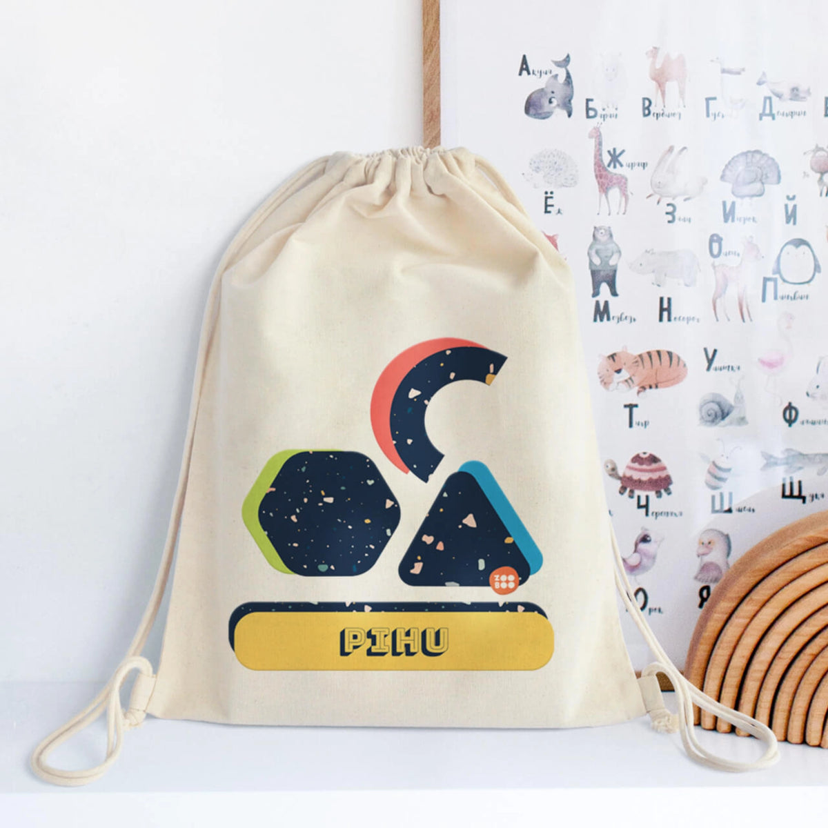 Personalised Terrazzo Pop Drawstring Bag for Kids - image 6