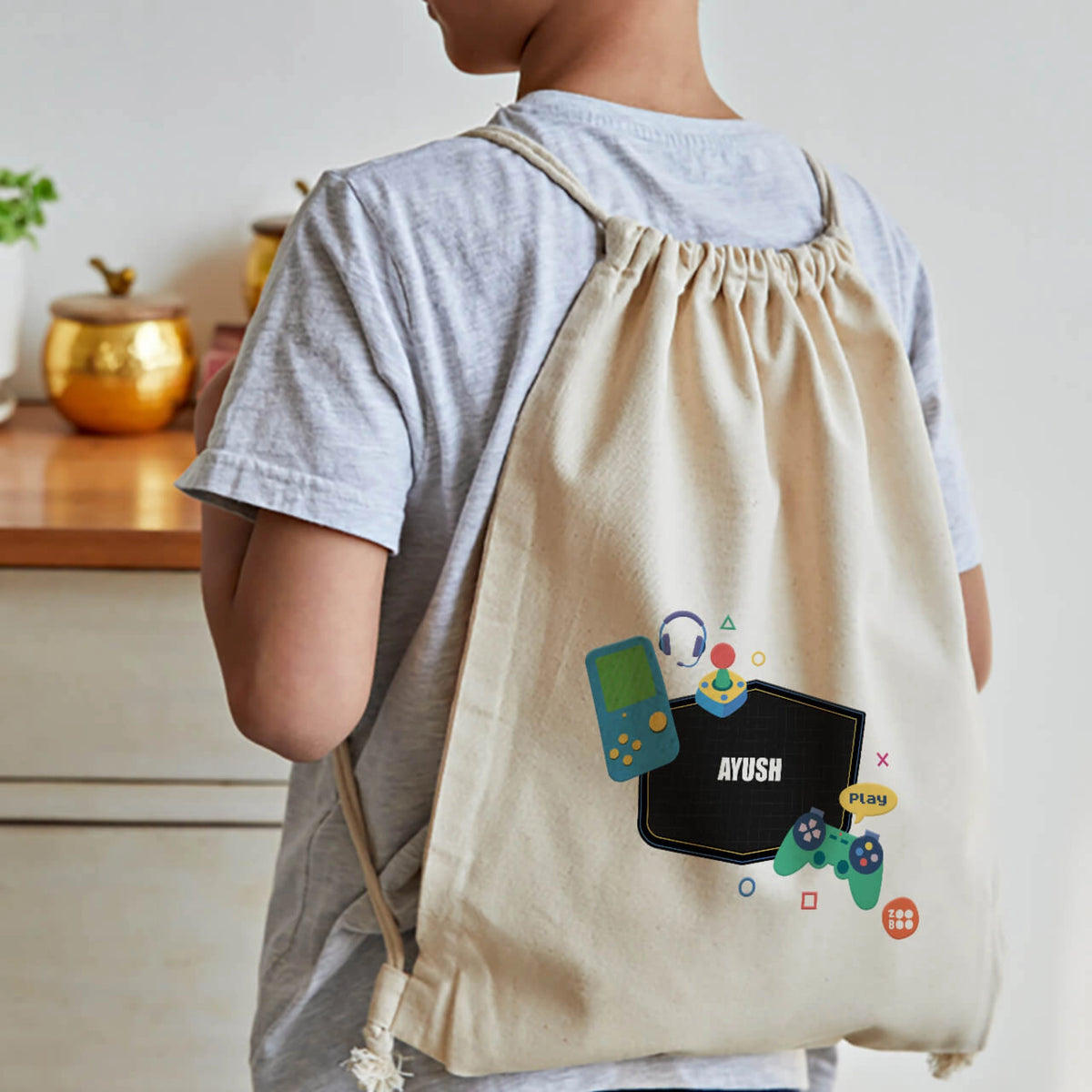 Personalised Video Game Drawstring Bag for Kids - image 3