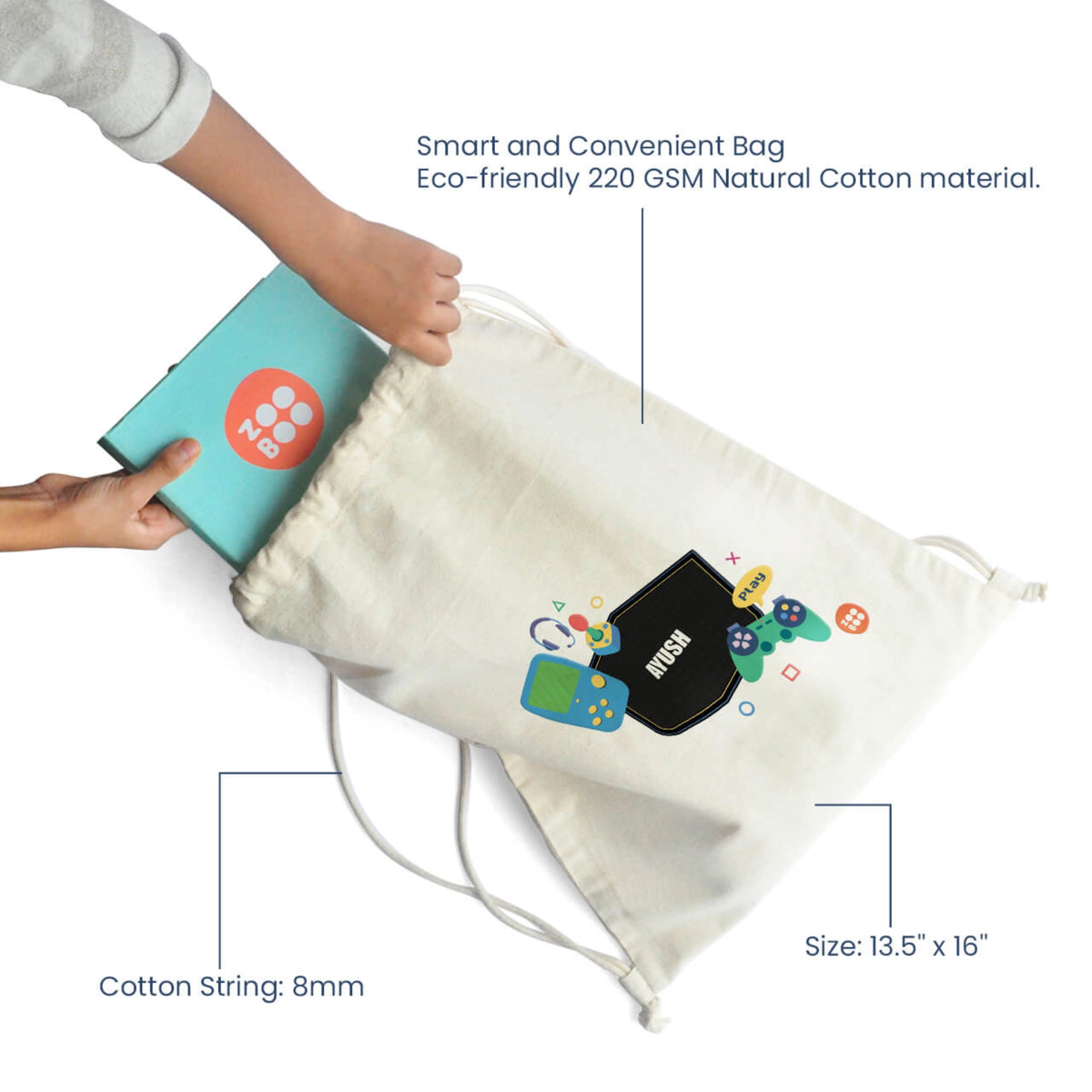 Personalised Video Game Drawstring Bag for Kids - image 4