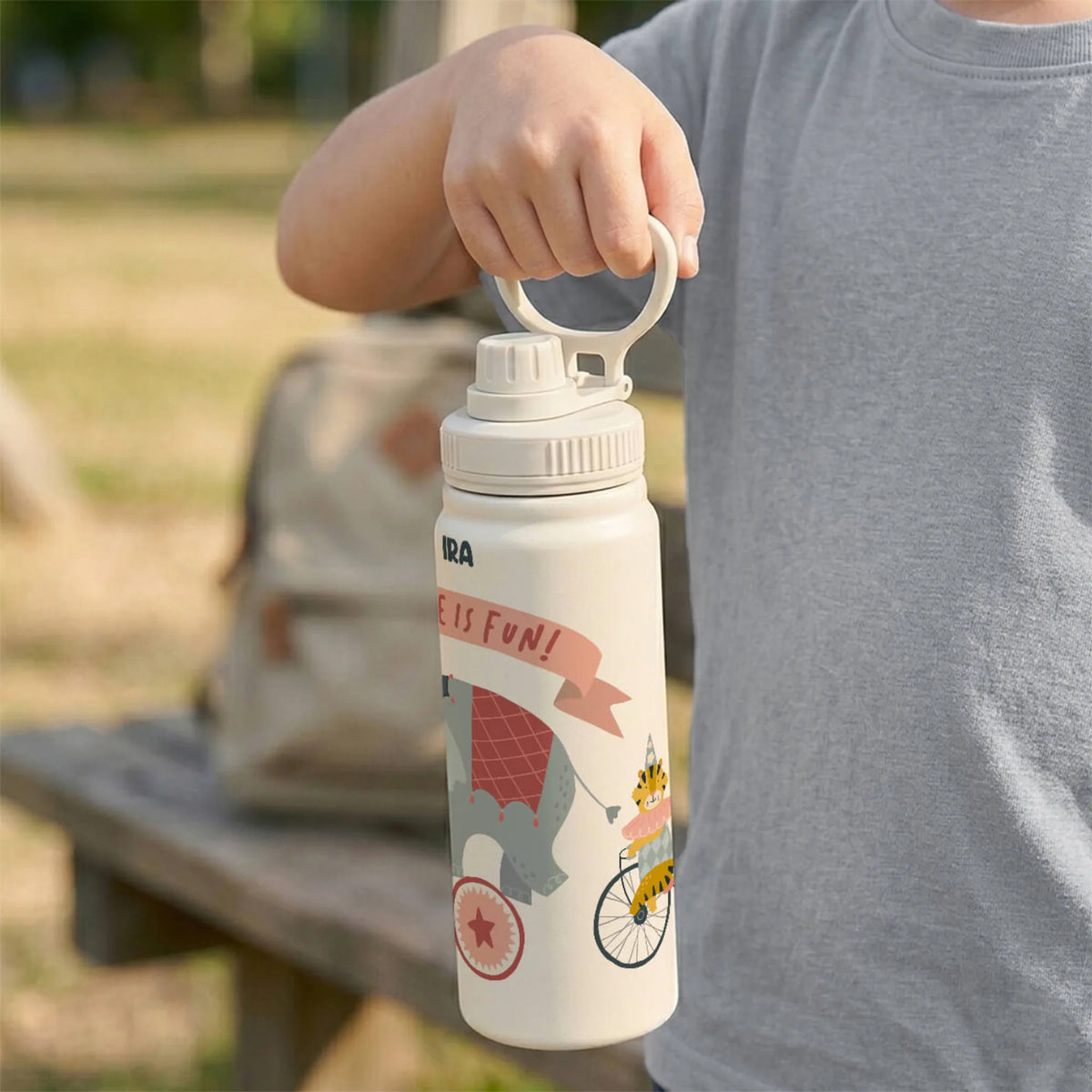 Personalised Animal Circus Water Bottle (Hydro) 600 ML - image 3