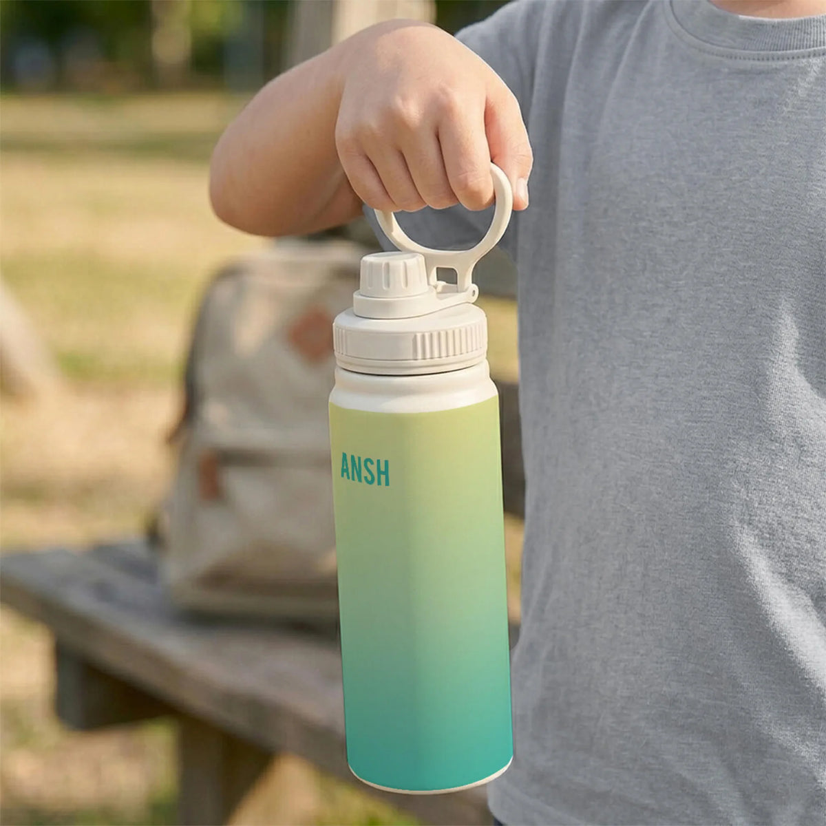 Personalised Aquamarine Insulated Water Bottle (Hydro) 600 ML - image 3