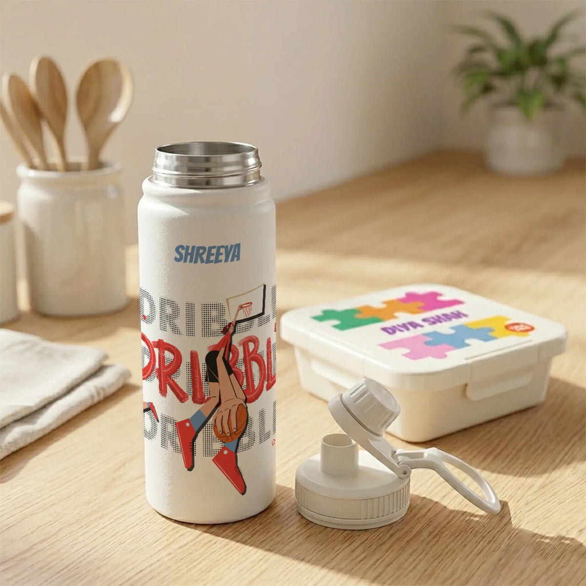 Personalised Basketball Fever Girl Insulated Water Bottle (Hydro) 600 ML - image 4