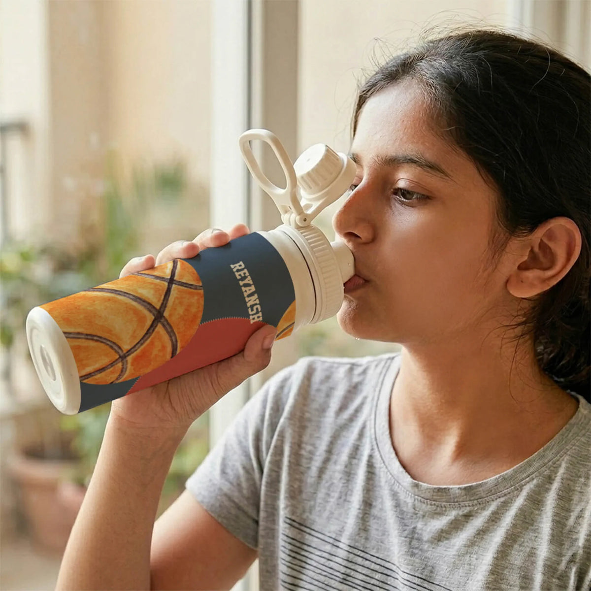 Personalised Basketball Is Life Insulated Water Bottle (Hydro) 600 ML - image 2