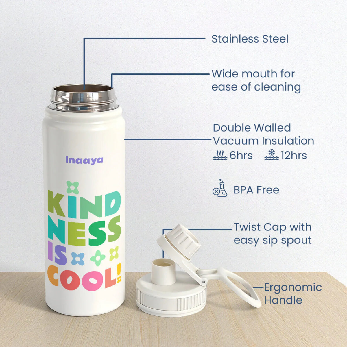 Personalised Be Kind Insulated Water Bottle (Hydro) 600 ML - image 6