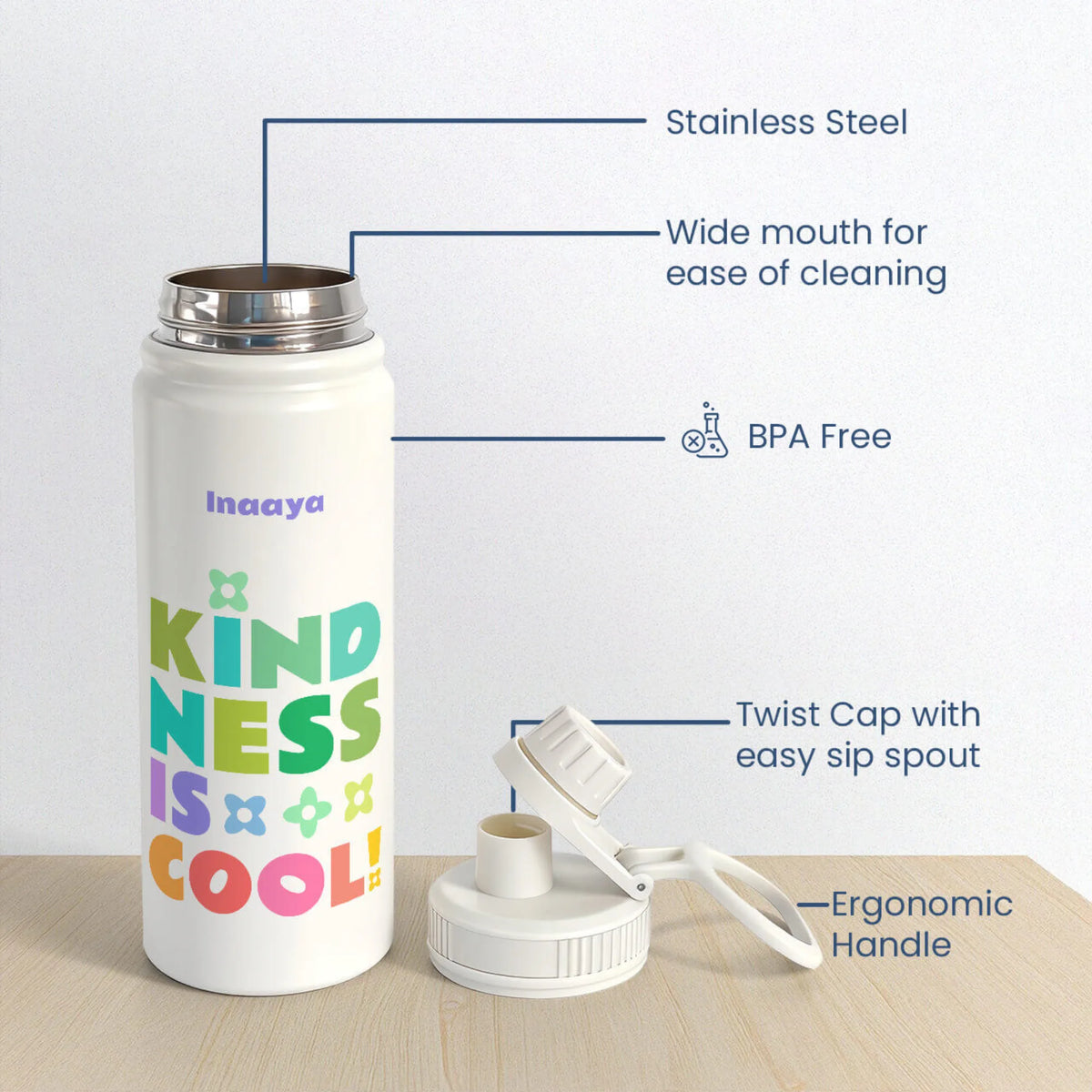 Personalised Be Kind Water Bottle (Hydro) 600 ML - image 6