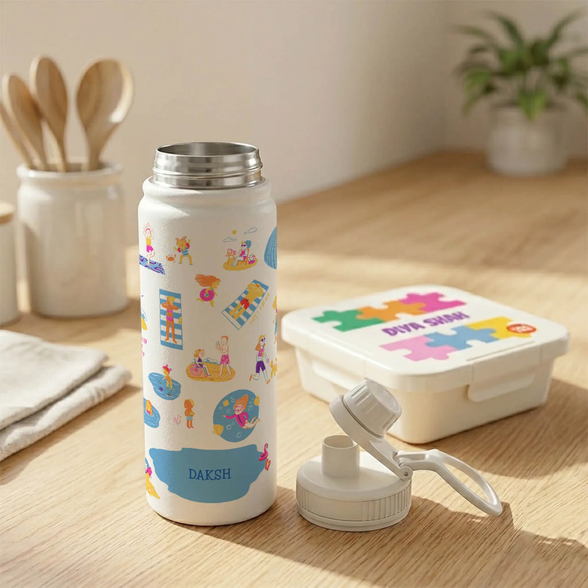 Personalised Beach Day Insulated Water Bottle (Hydro) 600 ML - image 4