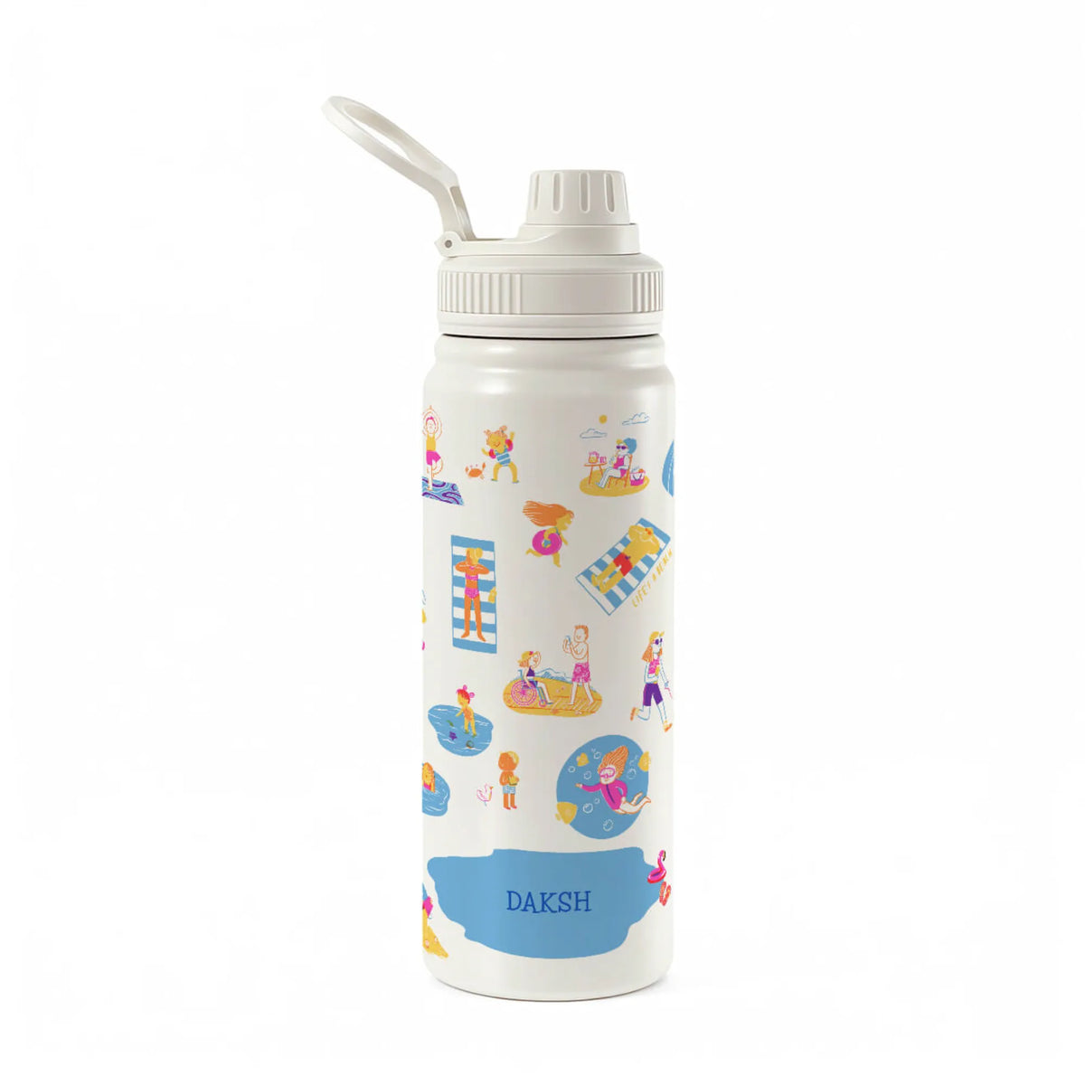 Personalised Beach Day Insulated Water Bottle (Hydro) 600 ML - image 1