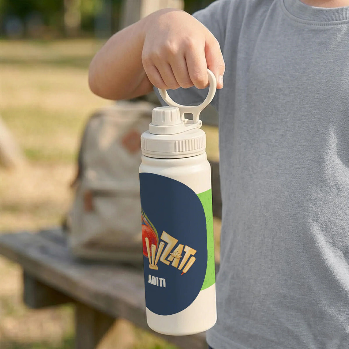 Personalised Cricket Buzz Insulated Water Bottle (Hydro) 600 ML - image 3