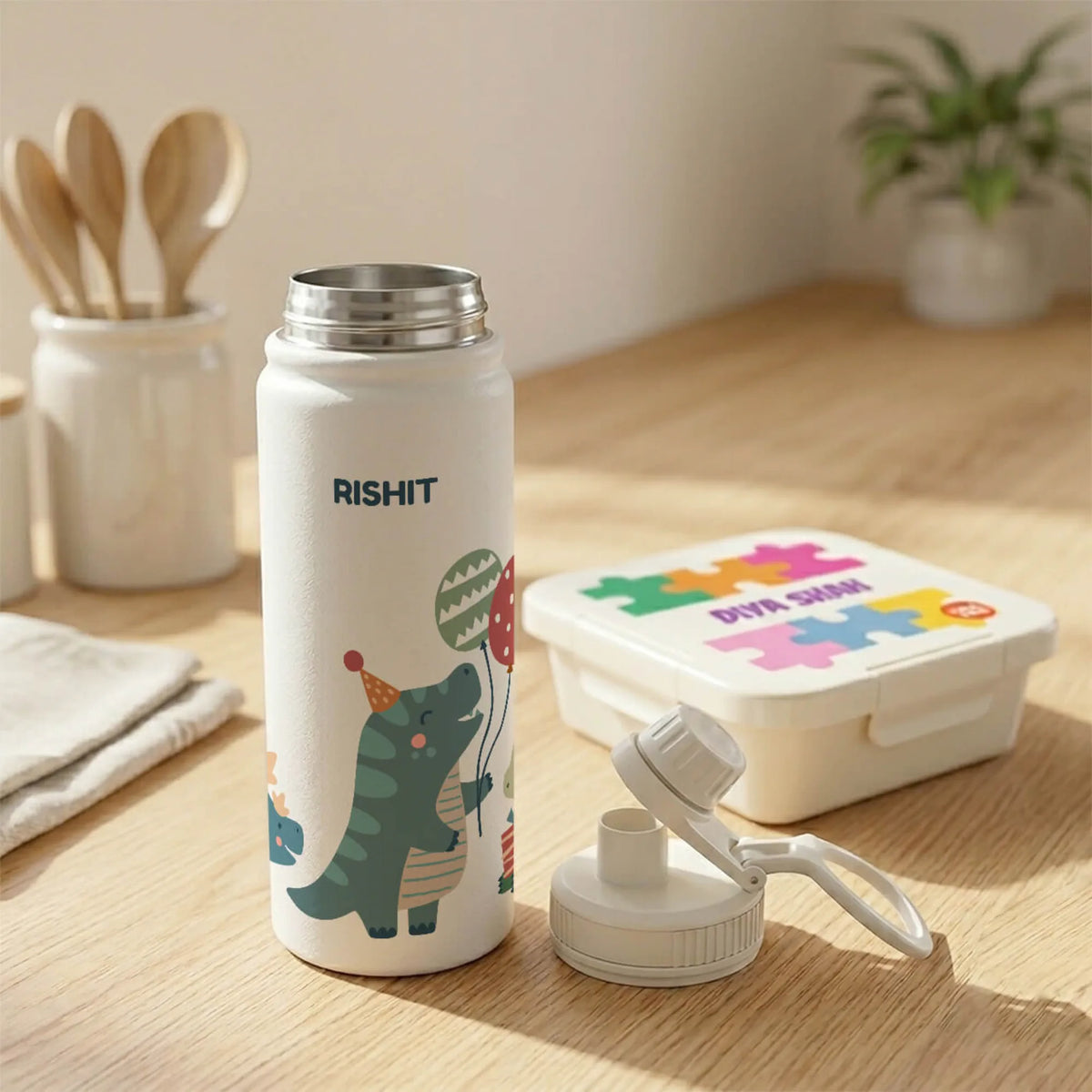 Personalised Dino Party Insulated Water Bottle (Hydro) 600 ML - image 4