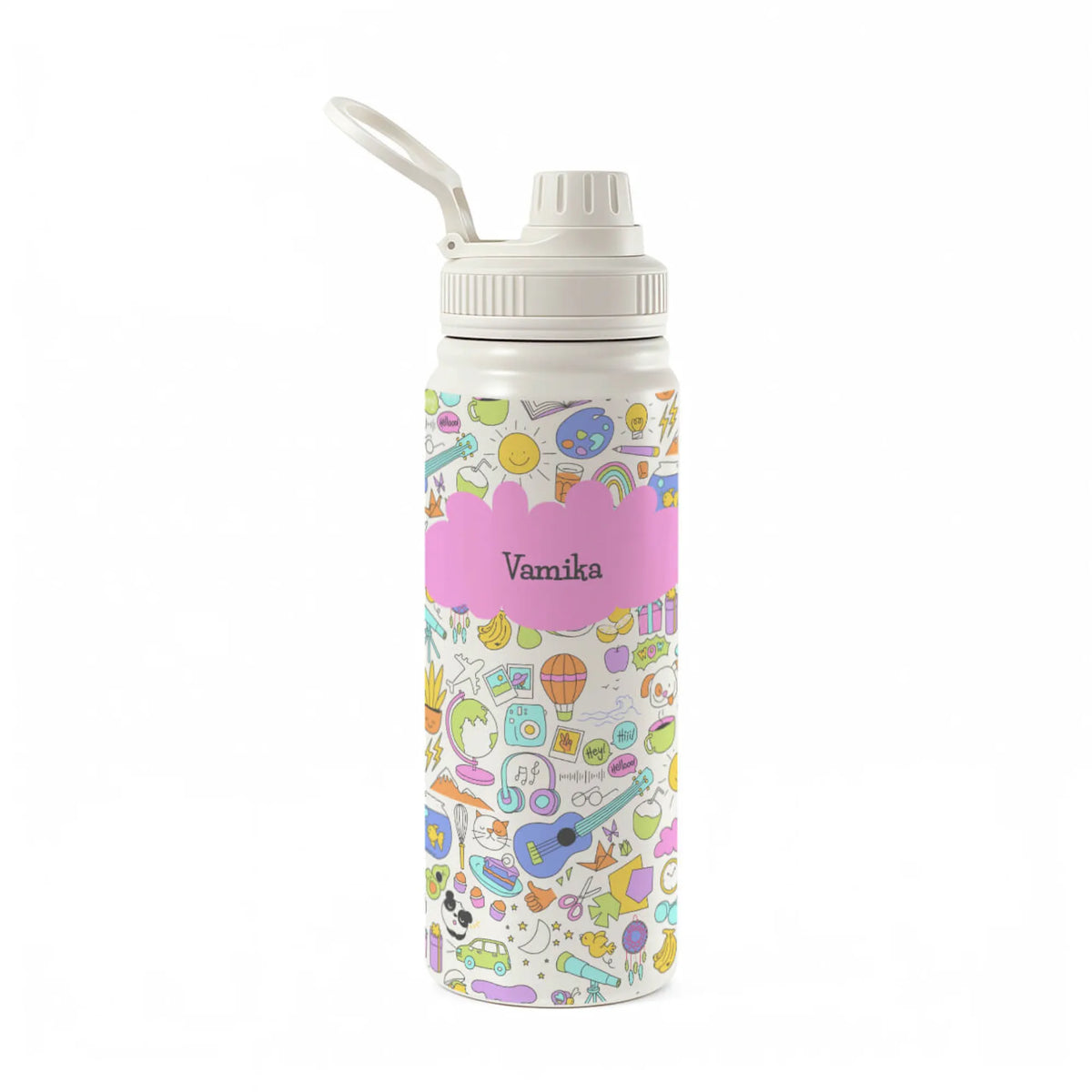 Personalised Doodle Fun Insulated Water Bottle (Hydro) 600 ML - image 1