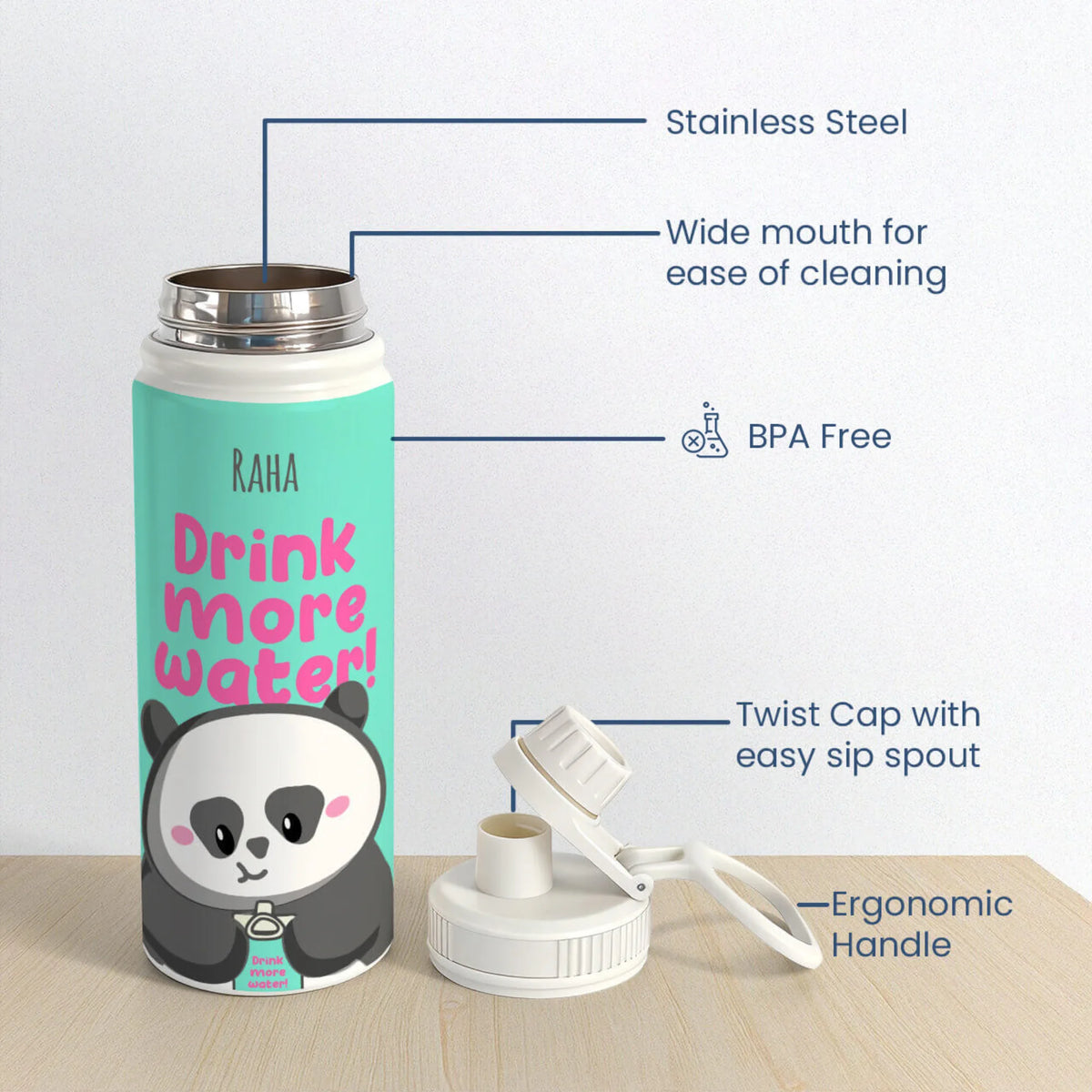 Personalised Drink More Water Bottle (Hydro) 600 ML - image 6