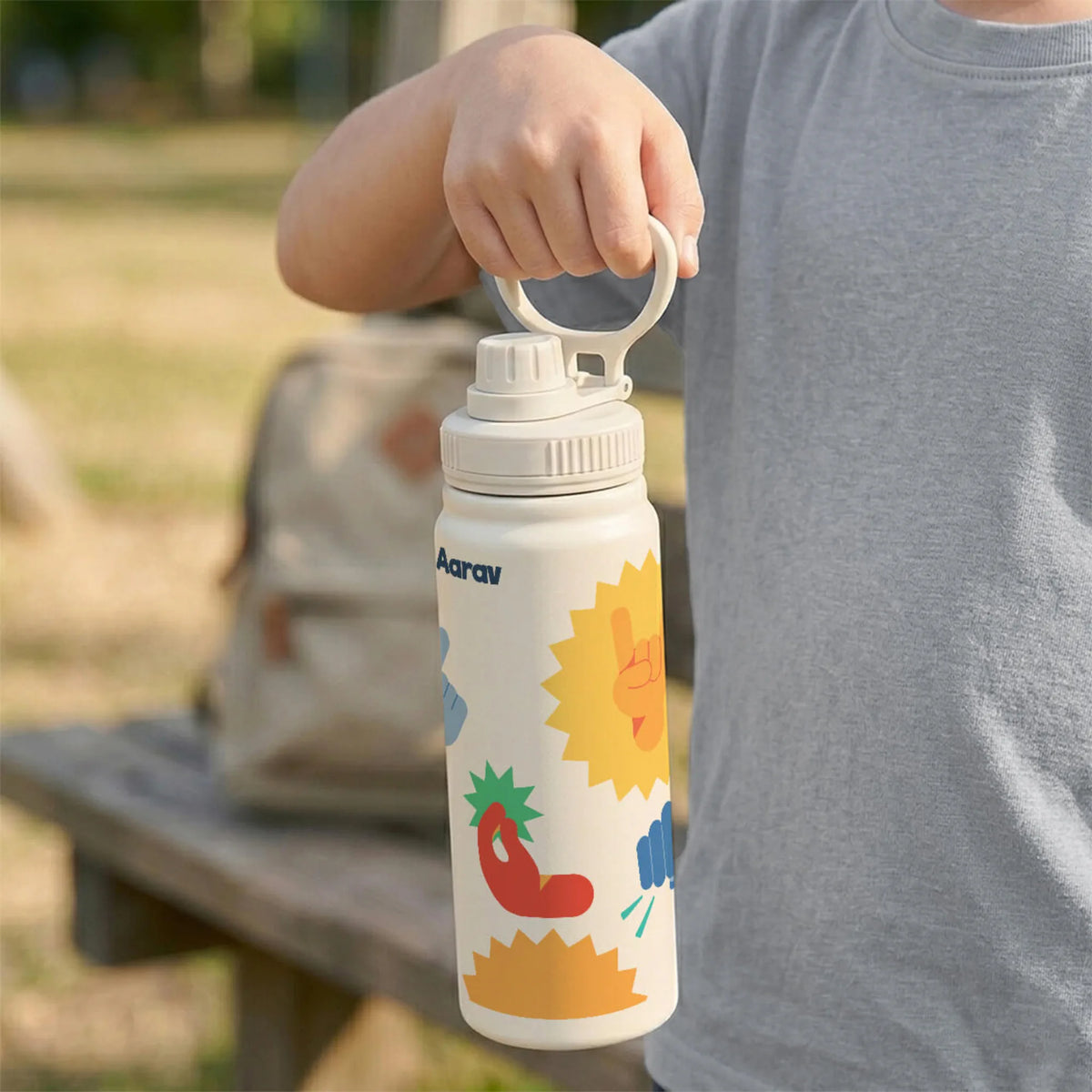 Personalised Emoji Moves Water Bottle (Hydro) 600 ML - image 3