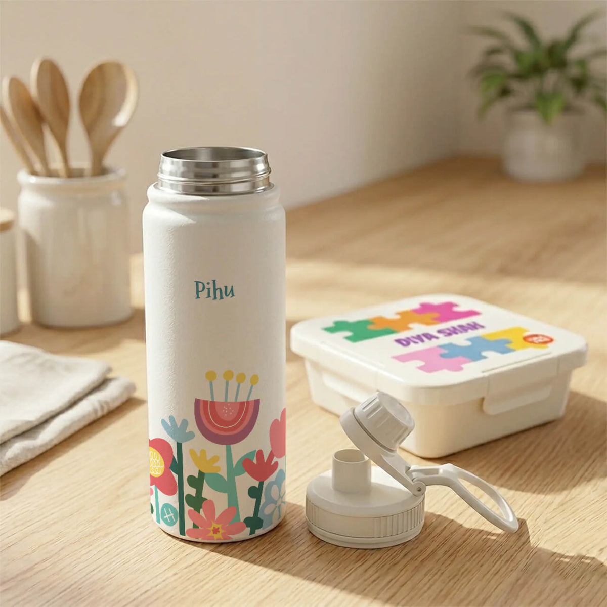 Personalised Flower Power Water Bottle (Hydro) 600 ML - image 4