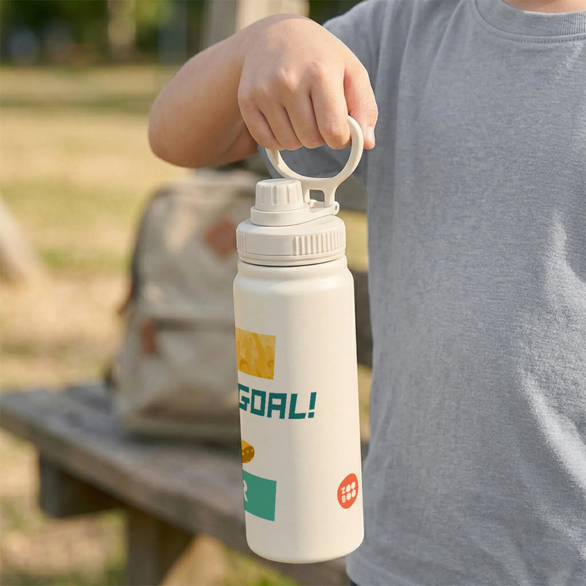 Personalised Football Goals Boy Insulated Water Bottle (Hydro) 600 ML - image 3