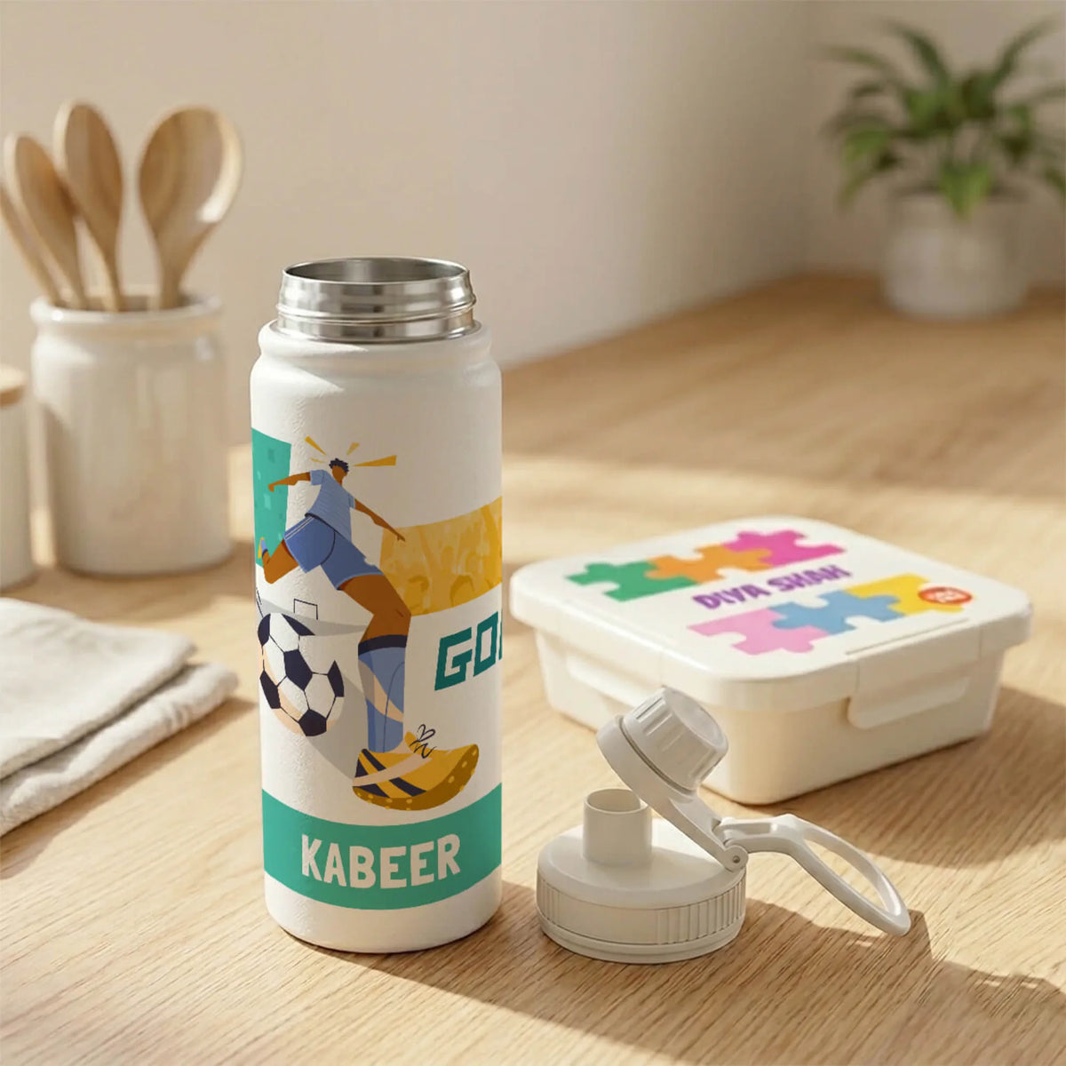 Personalised Football Goals Boy Insulated Water Bottle (Hydro) 600 ML - image 4