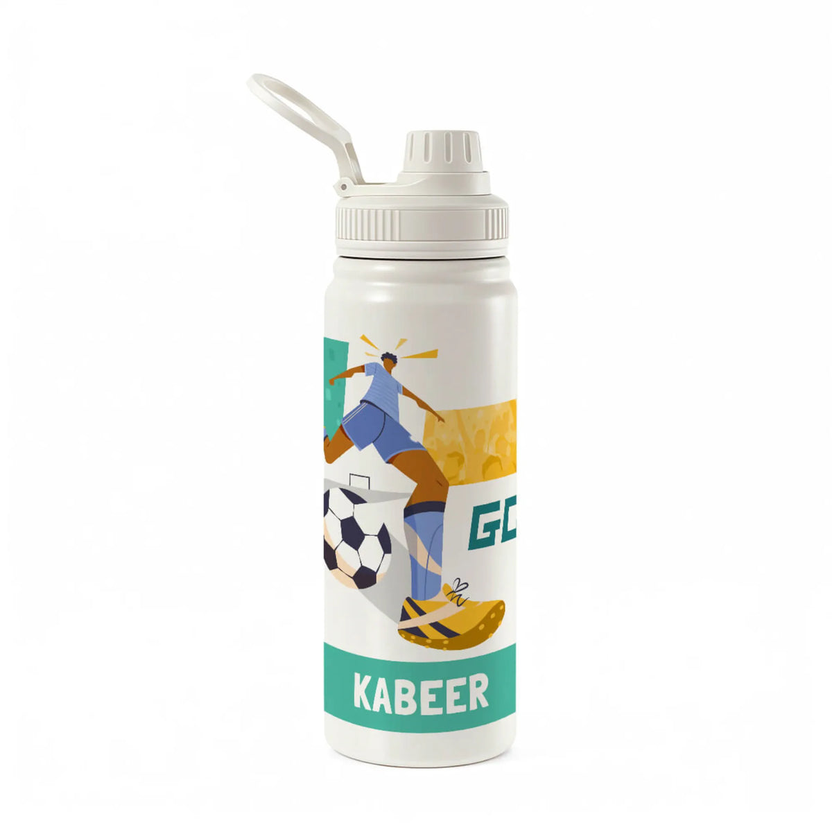Personalised Football Goals Boy Insulated Water Bottle (Hydro) 600 ML - image 1