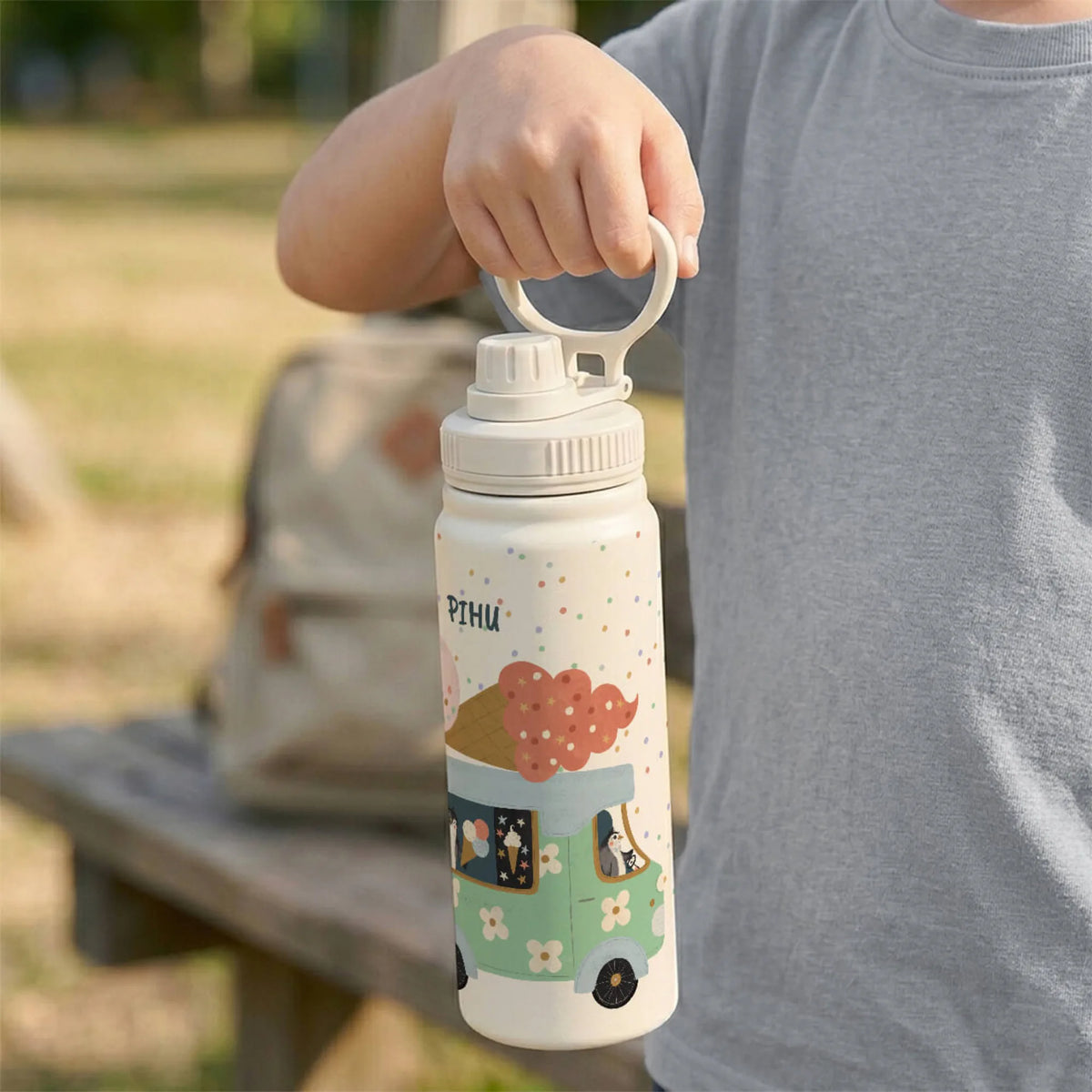 Personalised Ice Cream Fun Insulated Water Bottle (Hydro) 600 ML - image 3