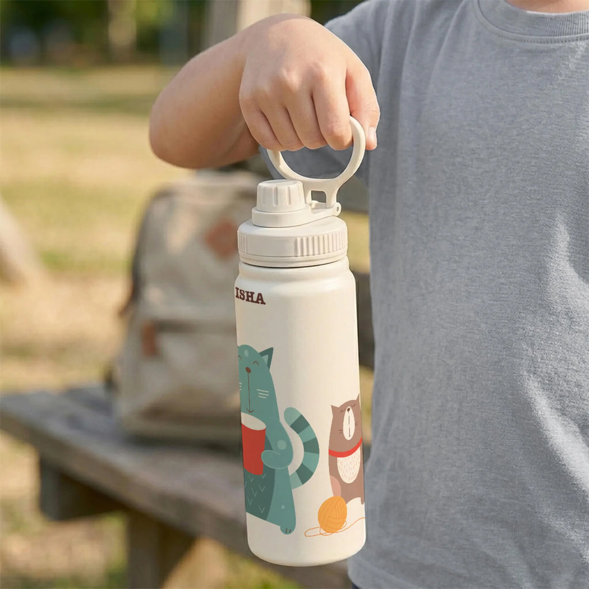 Personalised Kitty Cat Insulated Water Bottle (Hydro) 600 ML - image 3
