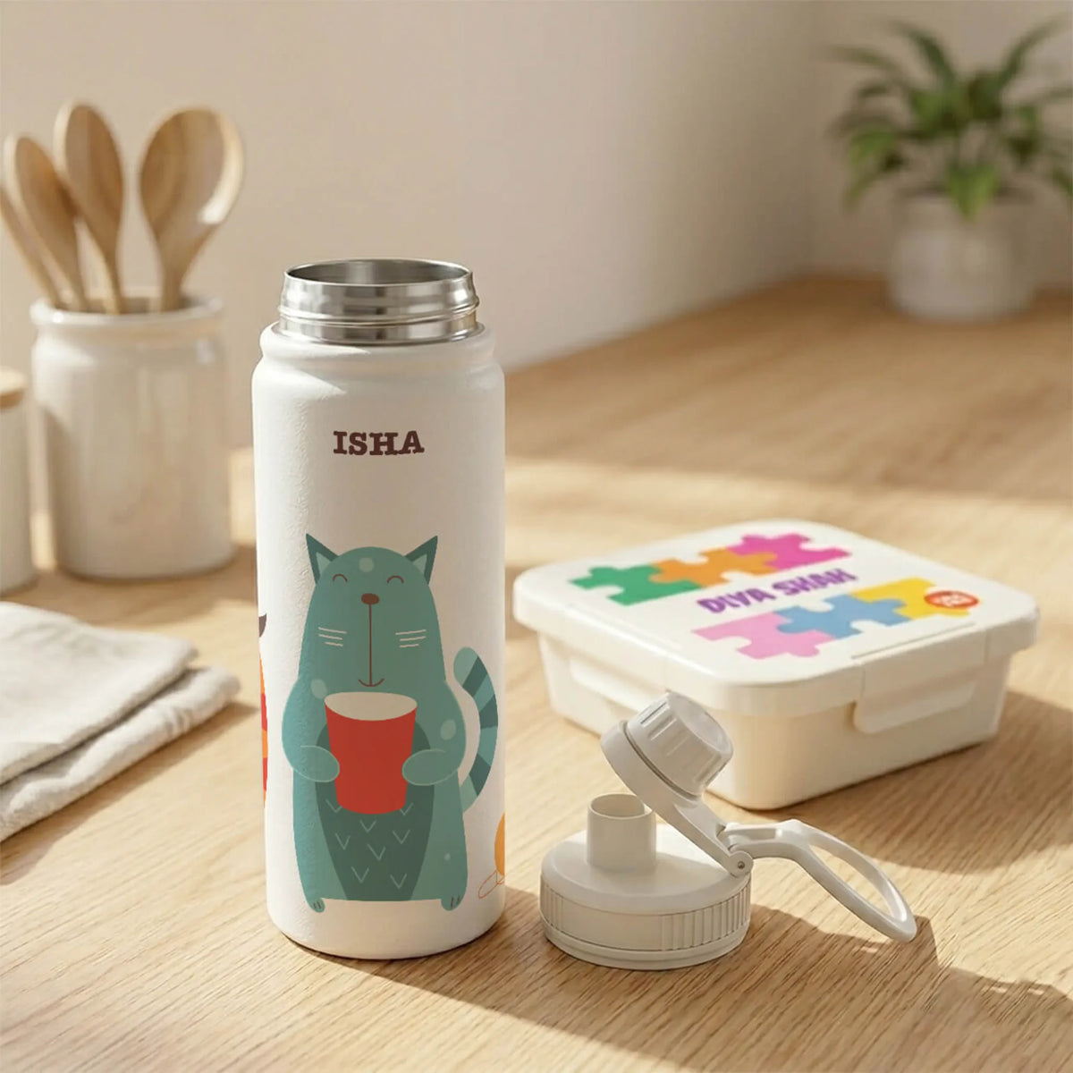 Personalised Kitty Cat Water Bottle (Hydro) 600 ML - image 4