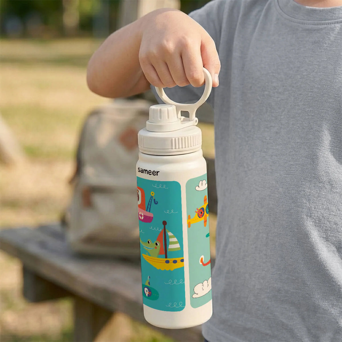 Personalised Let's Travel Insulated Water Bottle (Hydro) 600 ML - image 3