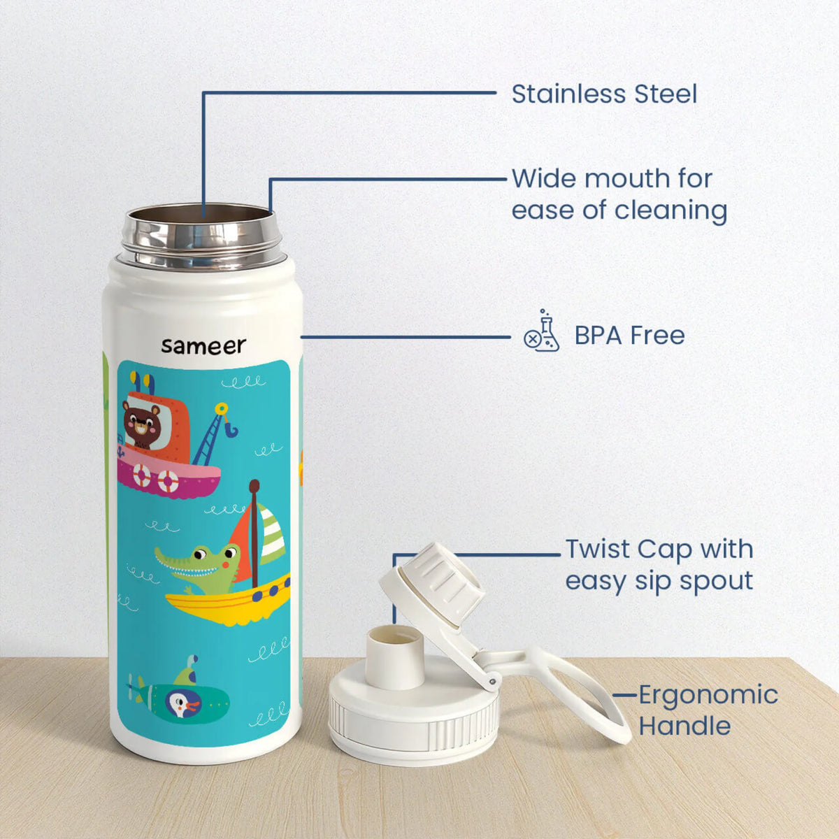Personalised Let's Travel Water Bottle (Hydro) 600 ML - image 6
